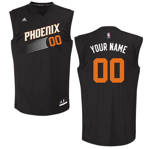 Men Phoenix Suns Adidas Black Custom Chase NBA Jersey